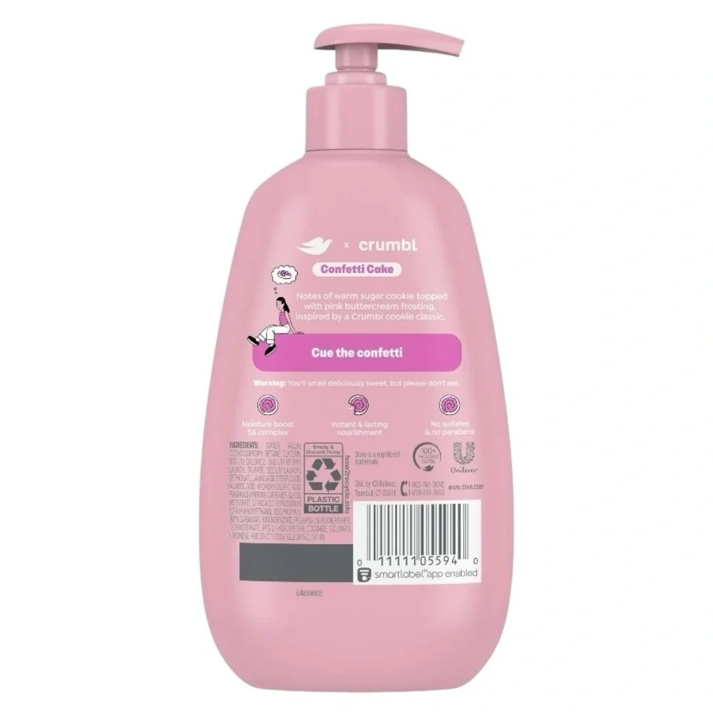 Dove Crumbl Confetti Cake Cookie Moisturizing Hand Wash Limited Edition